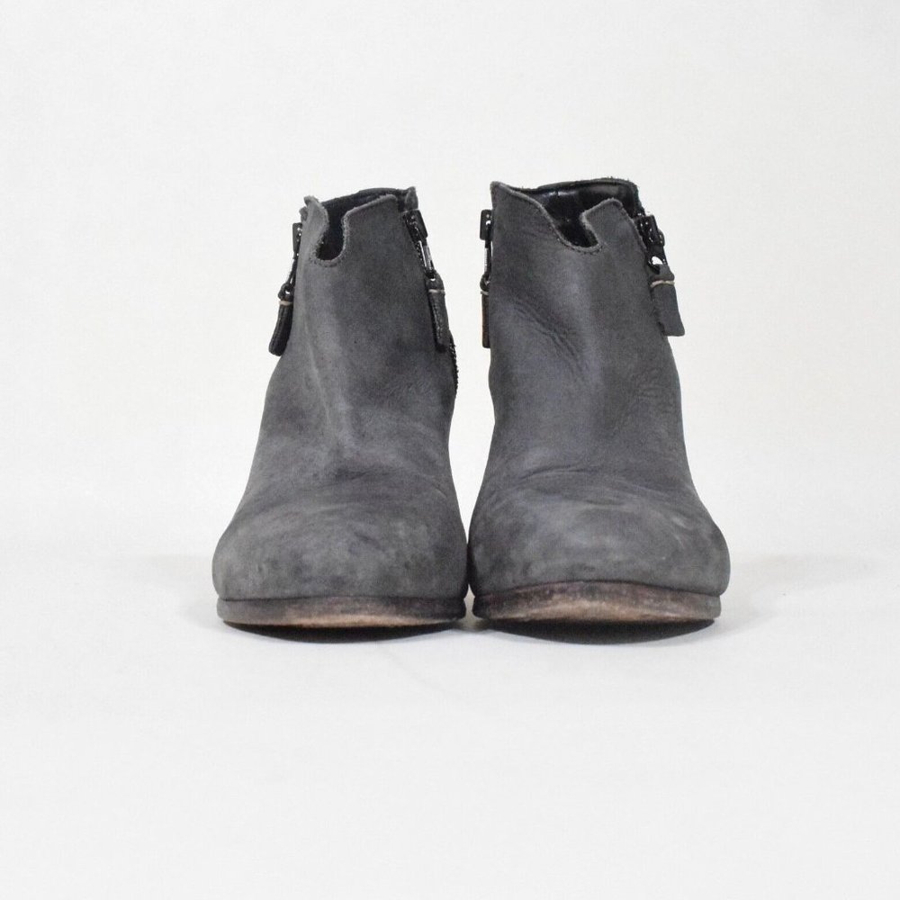Rag & Bone Gray Distressed Leather Stacked Heel A… - image 2